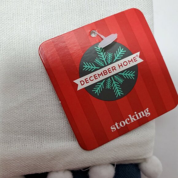 Christmas Stocking Snowflakes Raised Blue White 18" Holiday Home Decor xmas NEW - Picture 7 of 8